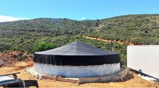 Water tanks in Batsi, Andros